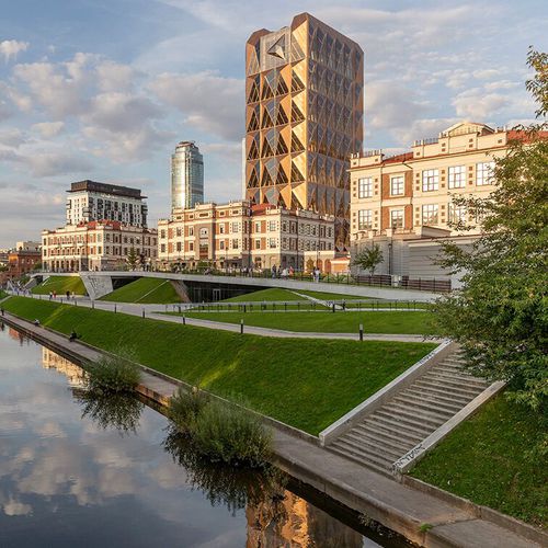 Aluminium-Verblendplatte - DURANIZE GOLD - POHL Metal Systems GmbH - für Außenbereich / modern / poliert