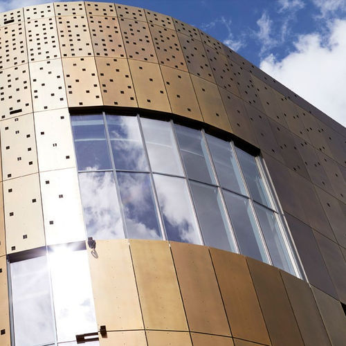 Messing-Verblendplatte - BRONZE HAIRLINE NATURAL  - POHL Metal Systems GmbH - für Fassaden / modern / poliert