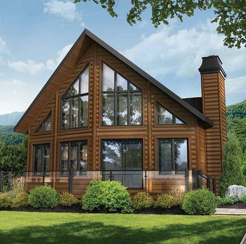 Haus aus Massivholz-Block - Kelowna - TIMBER BLOCK  - umweltfreundlich / klassisch / 2-Etagen