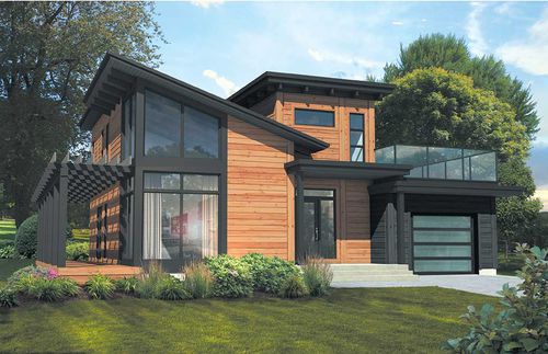 Fertigbauhaus - Monterey - TIMBER BLOCK  - aus Massivholz-Block / umweltfreundlich / modern