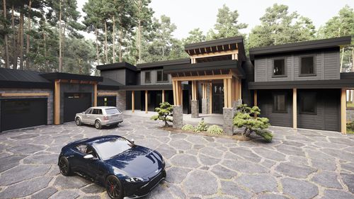 Haus mit Terrasse - Riverside - TIMBER BLOCK  - MOB / Glas / für Privatgebrauch