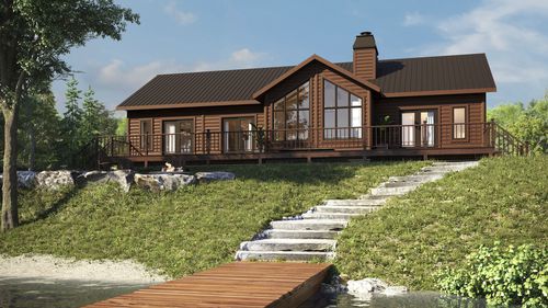 Blockhaus - Newton - TIMBER BLOCK  - modern / mit Terrasse / MOB