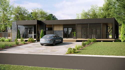 Haus aus Massivholz-Block - Sun Lakes - TIMBER BLOCK  - umweltfreundlich / modern / MOB