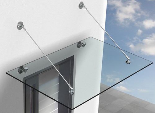 Vordach für Eingang - BO 521105 series - BOHLE AG - Edelstahl / Glas / flach