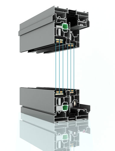 Tür für Innenbereich - DA-77 HST - DAKO  - Aluminium / Schiebe / Glas