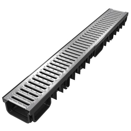 Gitter-Abflussrinne - 130/50 - DEVOREX PLC - Edelstahlgitter / für Geschäftsgebäude / für Küche