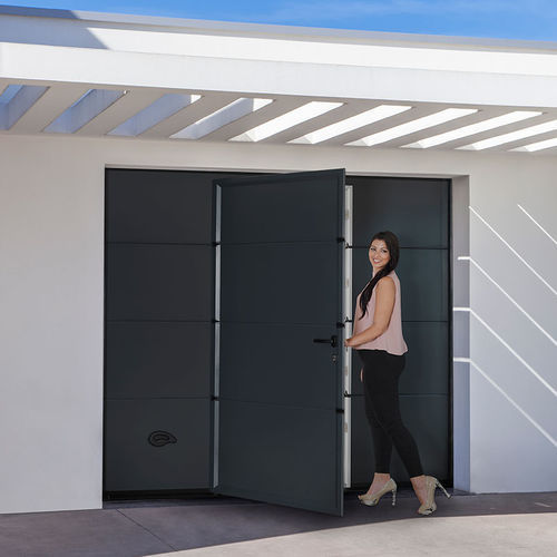Gartentor / anodisiertes Aluminium - FLEXISTEP - FLEXIDOOR SA - lackiertes Aluminium
