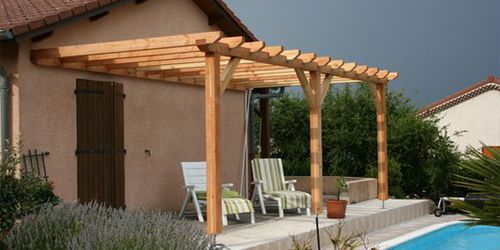 Angebaute Pergola - GIPEN - Holz / Holzdach / nach Maß