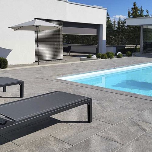 Sintergestein-Steinplatte - ETNA DARK GREY - GRANULATI ZANDOBBIO SPA - Pflaster / für Fassadenverkleidung / für den Außenbereich