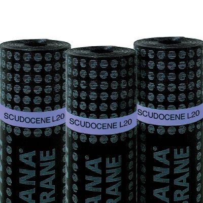 Abdichtungsbahn für Fundament - SCUDOCENE L20 - ITALIANA MEMBRANE SPA  - Rollen / Bitumen / Schiefer