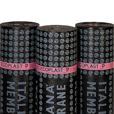 Abdichtungsbahn für Brückenbau - ECOPLAST P - ITALIANA MEMBRANE SPA  - Rollen / Bitumen / Schiefer