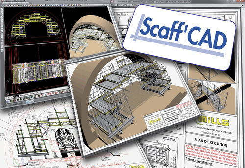 Modellierungssoftware - ​SCAFF’CAD - MILLS  - für Stahlkonstruktion / 3D / 2D