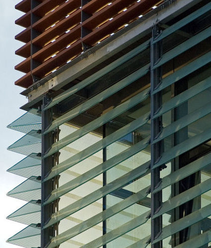 Glas-Sonnenschutzlamelle - EQUATEUR - SAB INTERNATIONAL - für Fassaden / vertikal