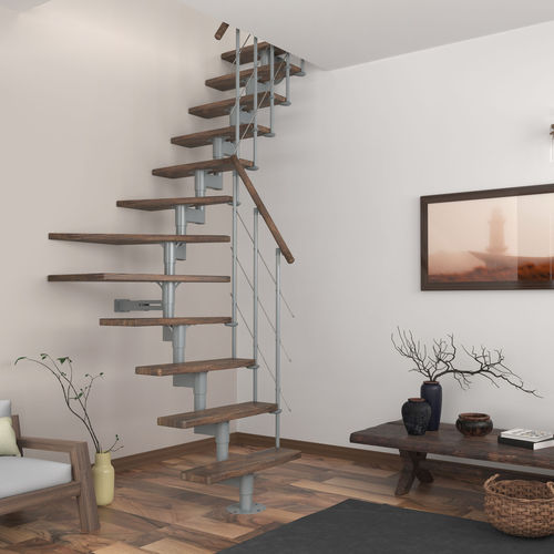 Viertelgewendelte Treppe - ARIZONA - SOGEM - Holzstufen / mit Metallstruktur / für Privatgebrauch
