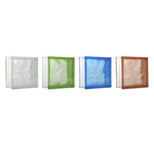 Quadratischer Glasbaustein - NUVOLA - STAMPLAST SRL - 3D / für Fassaden / farbig