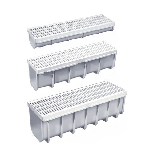 Gitter-Abflussrinne - CN13+GC13-03 - STAMPLAST SRL - Polypropylen / für Pool / weiß
