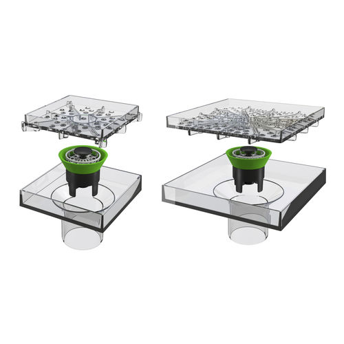 Kunststoff-Bodenablauf - 6293TR10B7 - BONOMINI S.R.L. - für Bad / für Küche / quadratisch