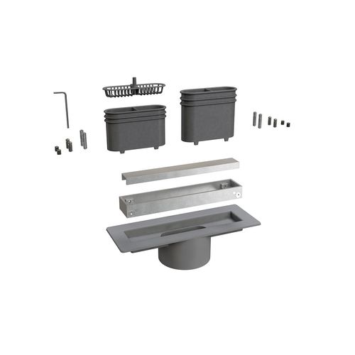 Aluminium-Bodenablauf - 6895AL20S - BONOMINI S.R.L. - ABS / für Duschen / rechteckig
