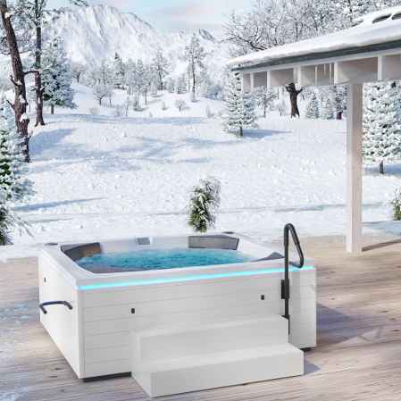 Whirlpool zum Aufstellen - LOUNGE S - BALTECO AS - rechteckig / Zweisitzer / Holz