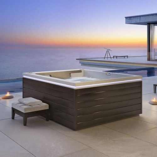 Whirlpool zum Aufstellen - CONFERENCE - BALTECO AS - quadratisch / 8 Plätze / Holz