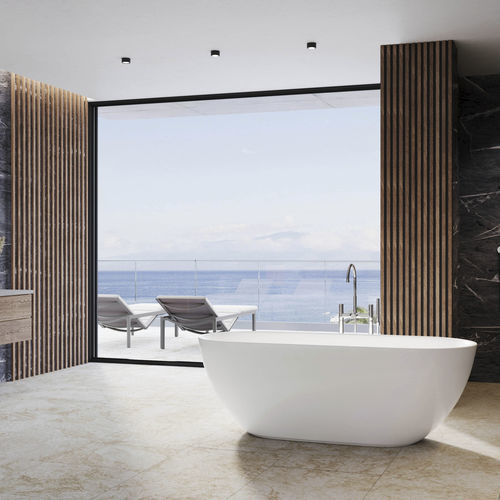Ovale Badewanne - FABO - BALTECO AS - freistehend / für Wohnungen / Mineralwerkstoff