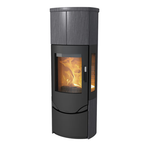 Holz-Kaminofen - PRIO M - LOTUS Heating Systems A/S - mit 3 Sichtseiten / modern / Stein