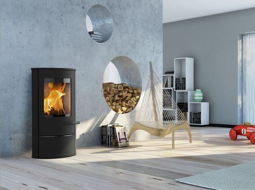 Holz-Kaminofen - LIVA 5 - LOTUS Heating Systems A/S - mit 3 Sichtseiten / modern / Stahl