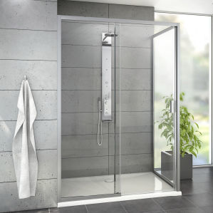 Glas-Duschkabine - LIMAYA® - Roth Werke GmbH Energie- und Sanitärsysteme - Aluminium / mit Schiebetür / einflügelig