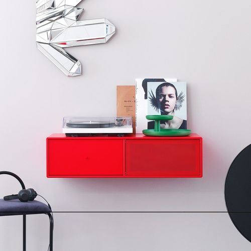 Modernes Fernsehmöbel - VL11 - Montana Furniture - lowboard / lackiertes MDF / rot