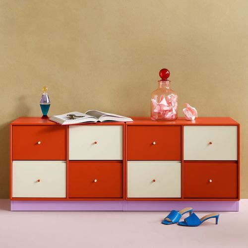 Weiße Zierleiste - 1207 - Montana Furniture - schwarz / grau / rosa