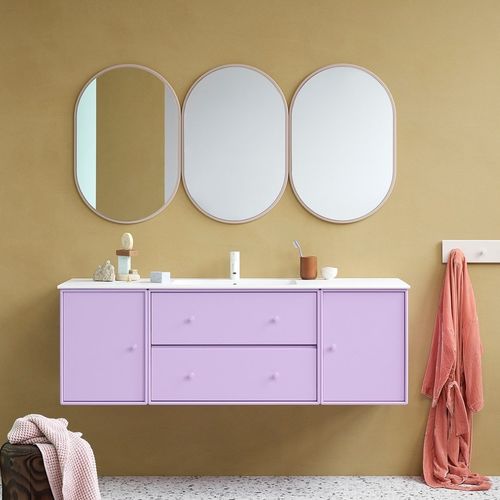 Wandmontierter Spiegel - LOOK - Montana Furniture - modern / oval / lackiertes MDF