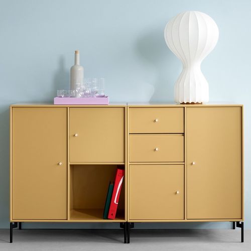 Modernes Sideboard - COUPLE - Montana Furniture - lackiertes MDF / Metall / mit Regal
