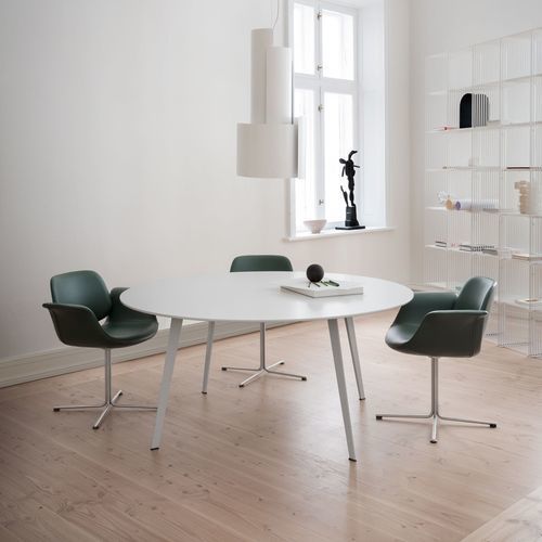 Moderner Esstisch - JW140 - Montana Furniture - Eiche / Linoleum / Gestell aus Aluminium