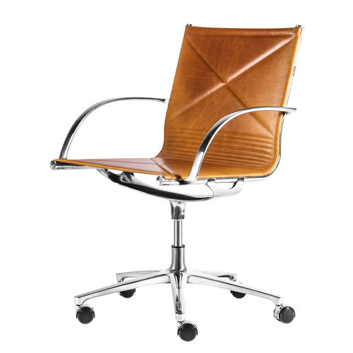 Moderner Bürostuhl - Joint 1211 - Montana Furniture - für den Innenraum / Leder / Gestell aus poliertem Aluminium