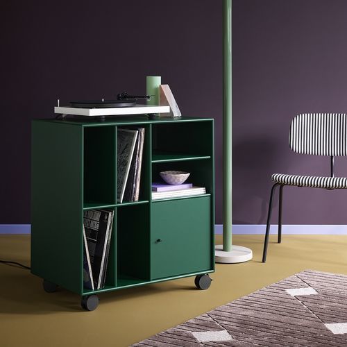 Ablagemöbel mit Rollen - SPIN II - Montana Furniture - modern / lackiertes MDF / grau