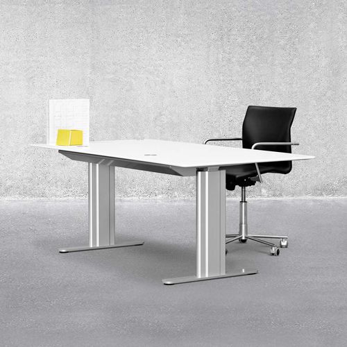 Bodenstehender Schreibtisch - HILOW  - Montana Furniture - modern / Aluminium / Laminat