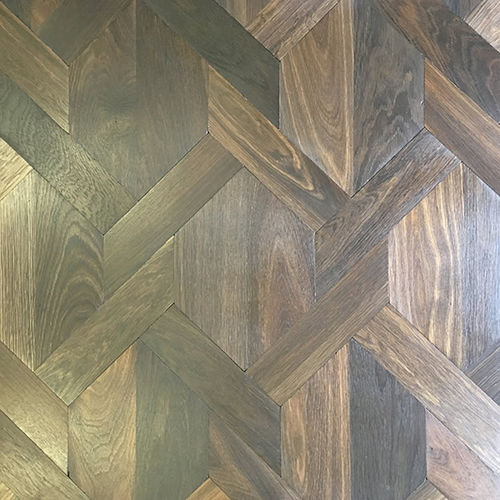 Massivparkett - PHILIPPE MANSION WEAVE (FUMED) - BOHEMIAN WORKS - mit Intarsie / lackiert / geölt
