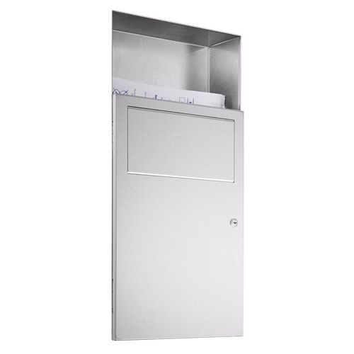 Hygienischer Abfallbehälter - WP138 - ERNST WAGNER GmbH & Co. KG - Einbau / Edelstahl / mit Deckel