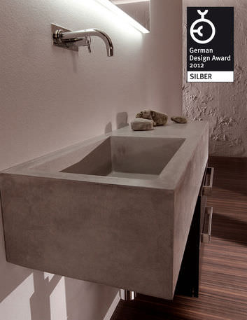 Wand-Waschbecken - ARTIQUA 111 - ARTIQUA GmbH - Beton / mit verstellbarem Spiegel / rechteckig