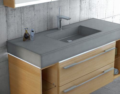 Aufsatzwaschbecken - ARTIQUA 112 - ARTIQUA GmbH - Marmor / mit verstellbarem Spiegel / rechteckig