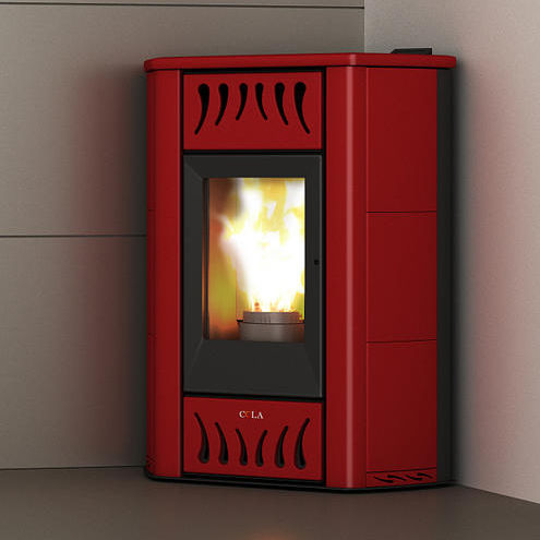 Wasserführender Kaminofen / Pellet - TERMO BLITZ PLUS - COLA GF WÄRMETECHNIK - Ecken / modern / Stahl