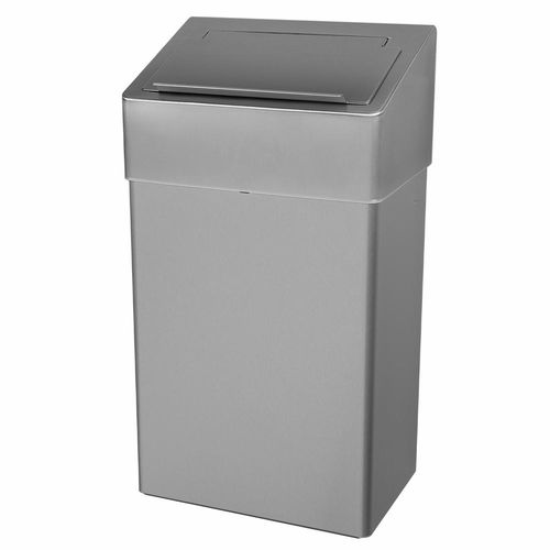 Hygienischer Abfallbehälter - 1102 - DAN DRYER A/S - wandmontiert / gebürsteter Edelstahl / mit Deckel
