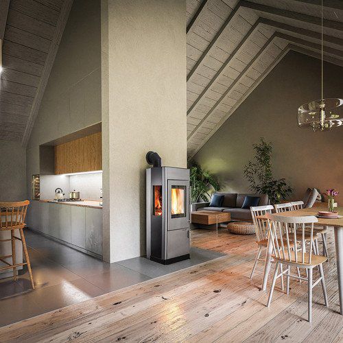Holz-Kaminofen - BREGENZ - HAAS + SOHN Ofentechnik GmbH - 6 kW / freistehend / mit 3 Sichtseiten