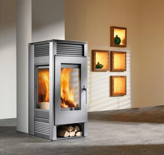 Holz-Kaminofen - PANORAMA  - HAAS + SOHN Ofentechnik GmbH - modern / Metall