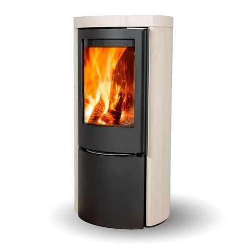 Holz-Kaminofen - COZY CLASSIC MOCA CREAM SANDSTONE - Jydepejsen A/S - freistehend / modern / Speckstein