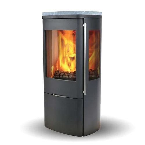 Holz-Kaminofen - SENZA SOAPSTONE TOP SIDEGLASS - Jydepejsen A/S - freistehend / zweiseitig / modern