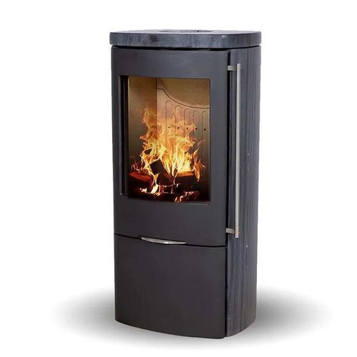 Holz-Kaminofen - SENZA DARK SANDSTONE - Jydepejsen A/S - freistehend / modern / Stahl