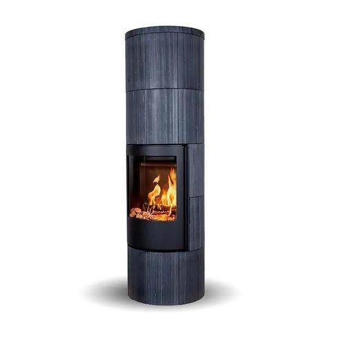 Holz-Kaminofen - TROJA 45 DARK SANDSTONE - Jydepejsen A/S - freistehend / modern / Stahl