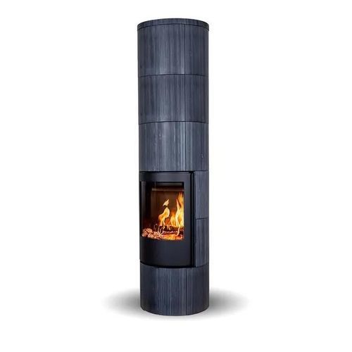 Holz-Kaminofen - TROJA 46 DARK SANDSTONE - Jydepejsen A/S - freistehend / modern / Stahl