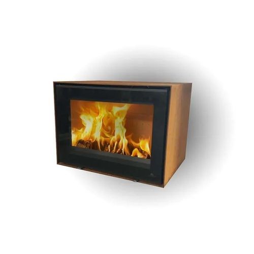 Holz-Kaminofen - ZETA WALL CORTEN - Jydepejsen A/S - wandmontiert / modern / Metall